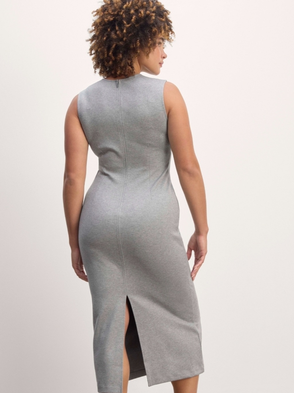 Everlane Sleeveless Gray Midi Sheath Dream The 90’s Dress